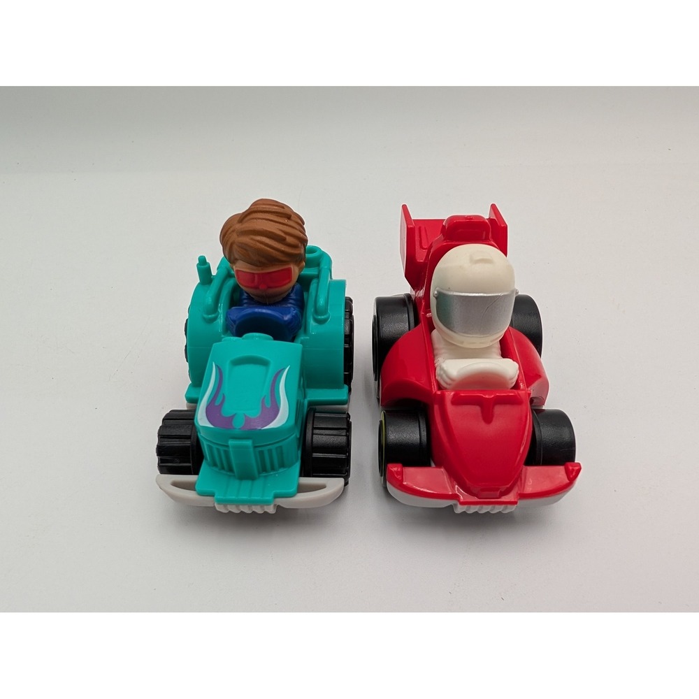 Fisher Price Little People Wheelies Toy Cars Red Teal Race Car Tractor 2019